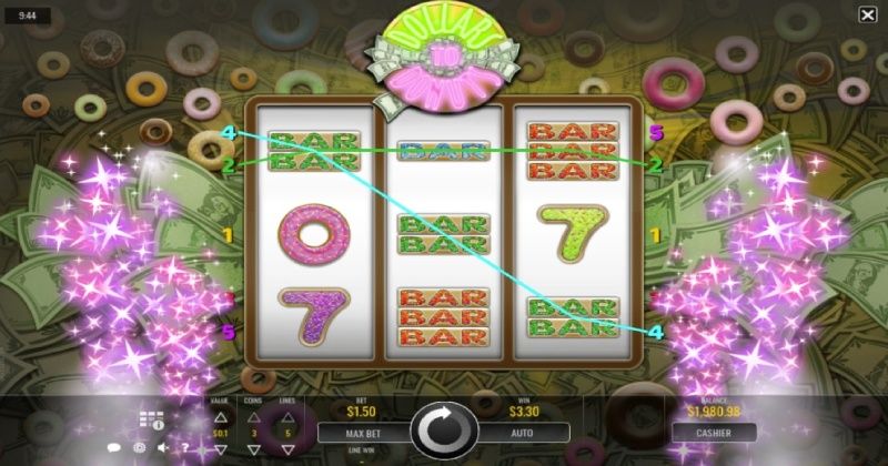 Play in Dollars to Donuts Slot Online from Rival Gaming for free now | www.webmarketingwatch.com